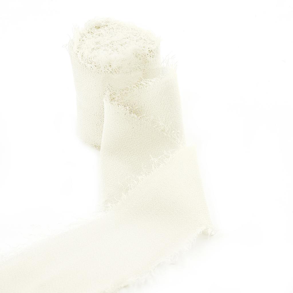 5M*4cm Handgefertigtes Ausgefranstes Satin-Chiffon-Seidenband für Hochzeitseinladungen, Verpackungen, Sträuße, Geburtstagsfeierdekorationen, Geschenke