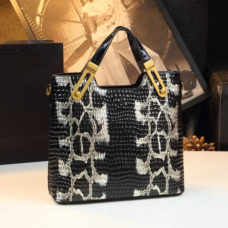 

Роскошная мода Змеиный узор Женские сумки Новая натуральная кожа Большая вместимость Мама Сумка через плечо Мессенджер Портативные сумки-тоут