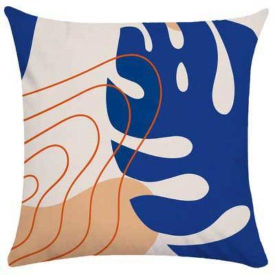 Nordic Pillow Ins Light Luxury Style Pillow Case Retro Art Abstract Blue Pillow Flower Sofa Backrest