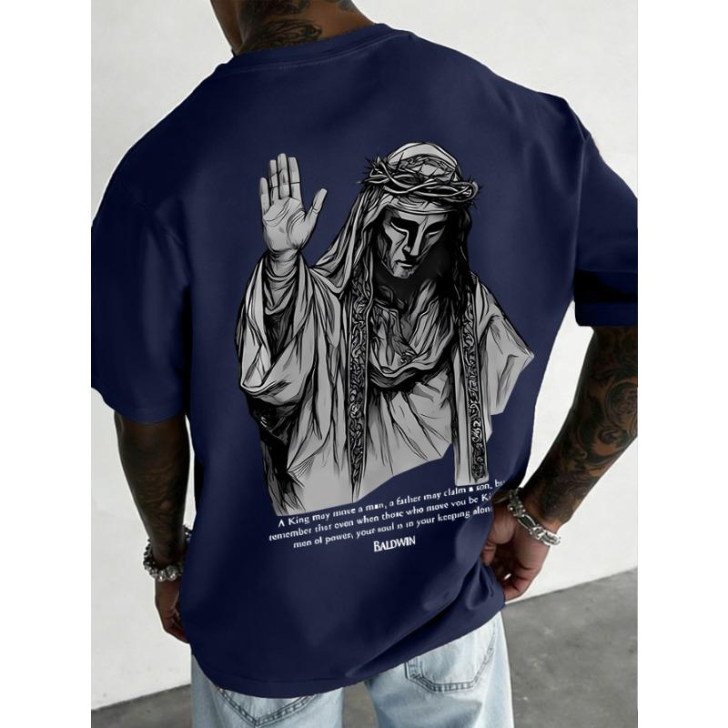 Herren-T-Shirt mit Rundhalsausschnitt, Retro-Kurzarm