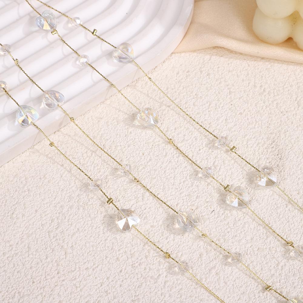 Všestranný dlouhý křišťálový náhrdelník: Módní šperky s řetízkem na svetr (170 cm)