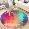 1pc Puzzle Pieces Chair Carpet for Office, Round Non-Slip Durable Large Size Office Carpet, Suitable for Office, Beautiful Decoration
