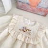 Spring Baby Girl Long Sleeve Floral Embroidered Romper for 100 Days Celebration