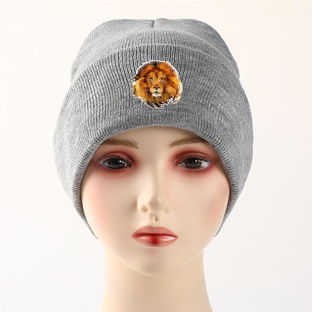 Mütze Damen Strickmützen Löwendruck Mützen Herren Damen Mütze Kopfbedeckung Skullies Beanies Einfarbige Leichte Winddichte