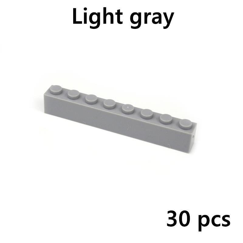 30Pcs Thick Building Bricks 1x8 Dots DIY Educational Construction Toys for Children