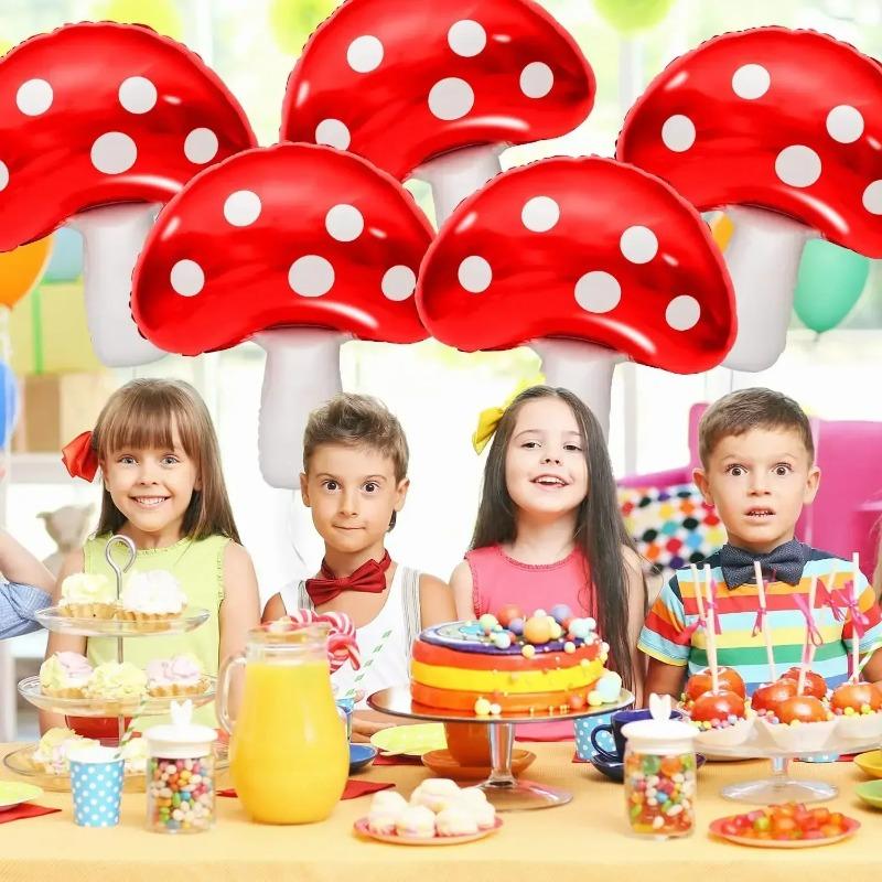 Mushroom Foil Balloon, Inflatable Cute Party Decoration for Baby Shower Wedding Birthday and Forest Plant Theme Events Decor
