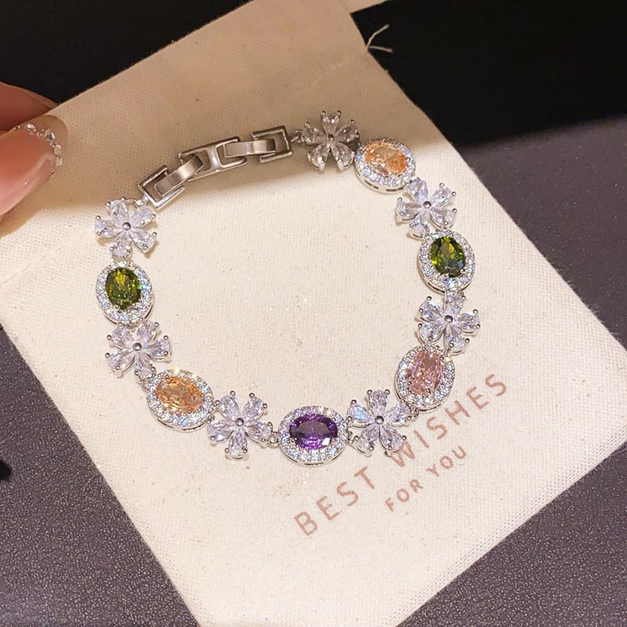 Sea Crystal Zirconia Water Drop Bracelet: Light Luxury Cool Style Jewelry for Women