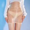 Sexy Women Ultrashort Skirt Thin Sheer See Through Erotic Mini Cute Skirt Tight Elastic Packet Hip Dance Skirts Oil Glossy Shiny