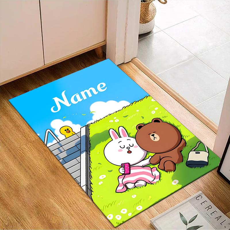 Custom Name Valentine's Day Sweet Treats Rug for Living Room, Game Rooms, Office, Bedroom, Floor Mat Playful Design, fan gifts Christmas decor
