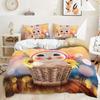 Bed Three-Piece Cute Animal Kit Cat Rabbit Quilt Cover Two-Piece Bedroom
