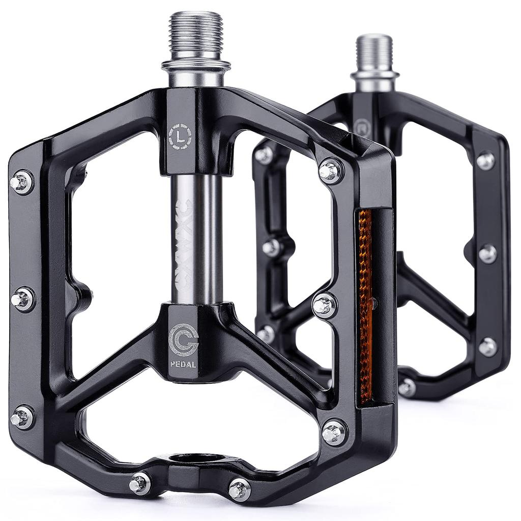 CXWXC Bicycle Pedals Flat Pedals for Road Aluminum with Reflector Bikes/Cross Bikes/MTBs Etc. (CX-930_GR)