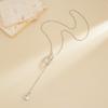 Design Sense Irregular Hollow Pendant Long Necklace, Fashionable Commuter Thin Snake Bone Chain Sweater Item Decoration