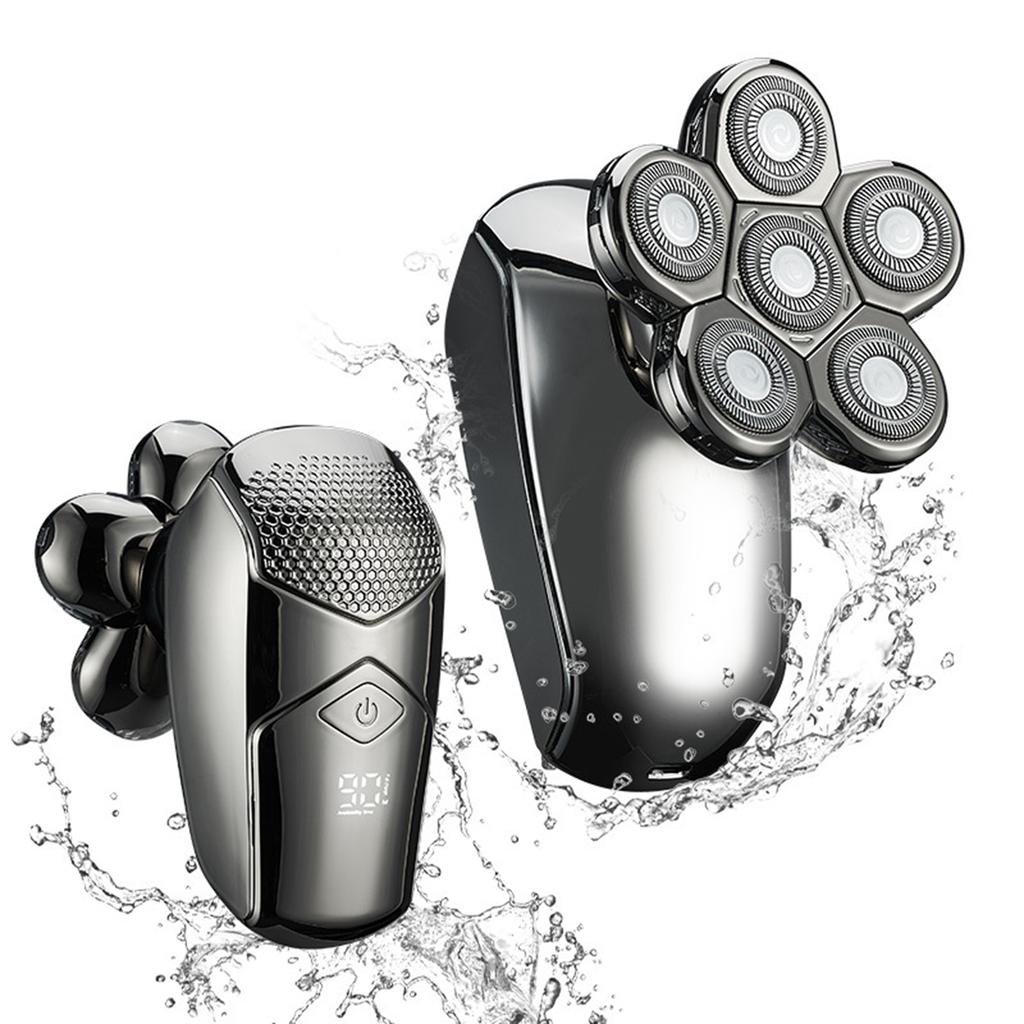Pánský elektrický holicí strojek na mytí celého těla Six-Bade Head Shaver Multifunkční holicí strojek s digitálním displejem LCD