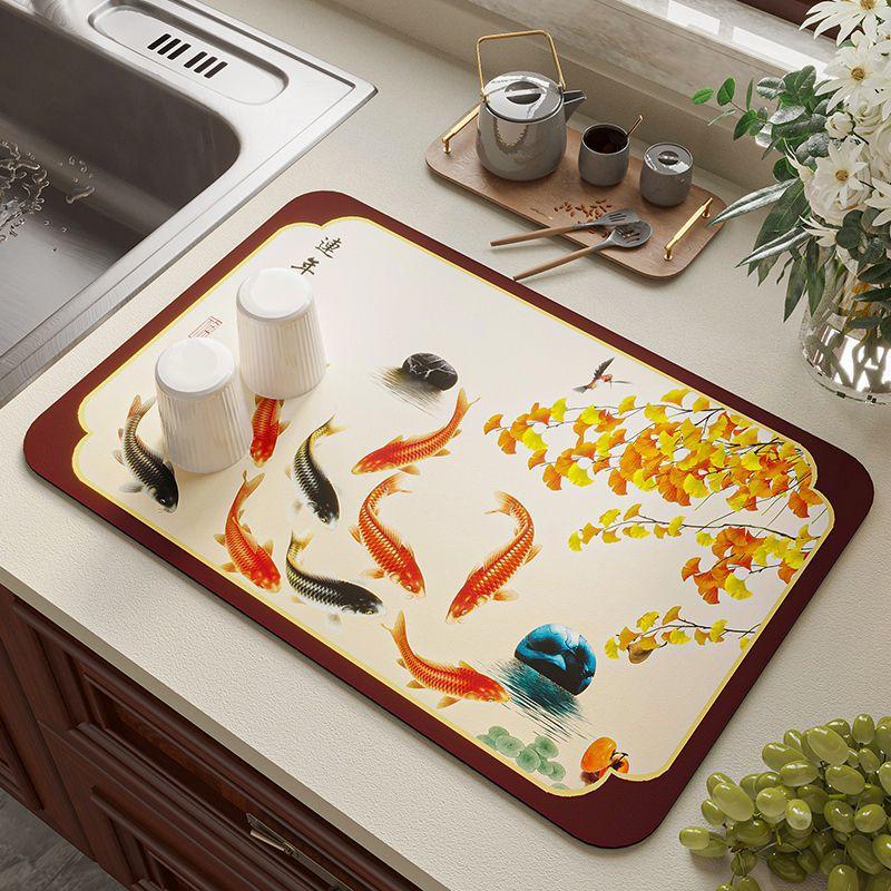 

Кухонный коврик для сушки из диатомовой земли, нескользящий, теплоизоляционный, водопоглощающий коврик, коврик для сушки посуды, подставка, коврик для чайного бара 20x30cm розовый