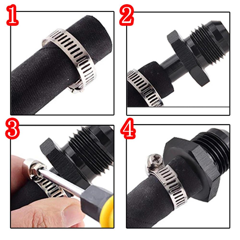 Hose Barb Fitting Adapter Aluminum Fuel Line Adapter 6AN Male To 38 Inch Push-on Barbed Tube