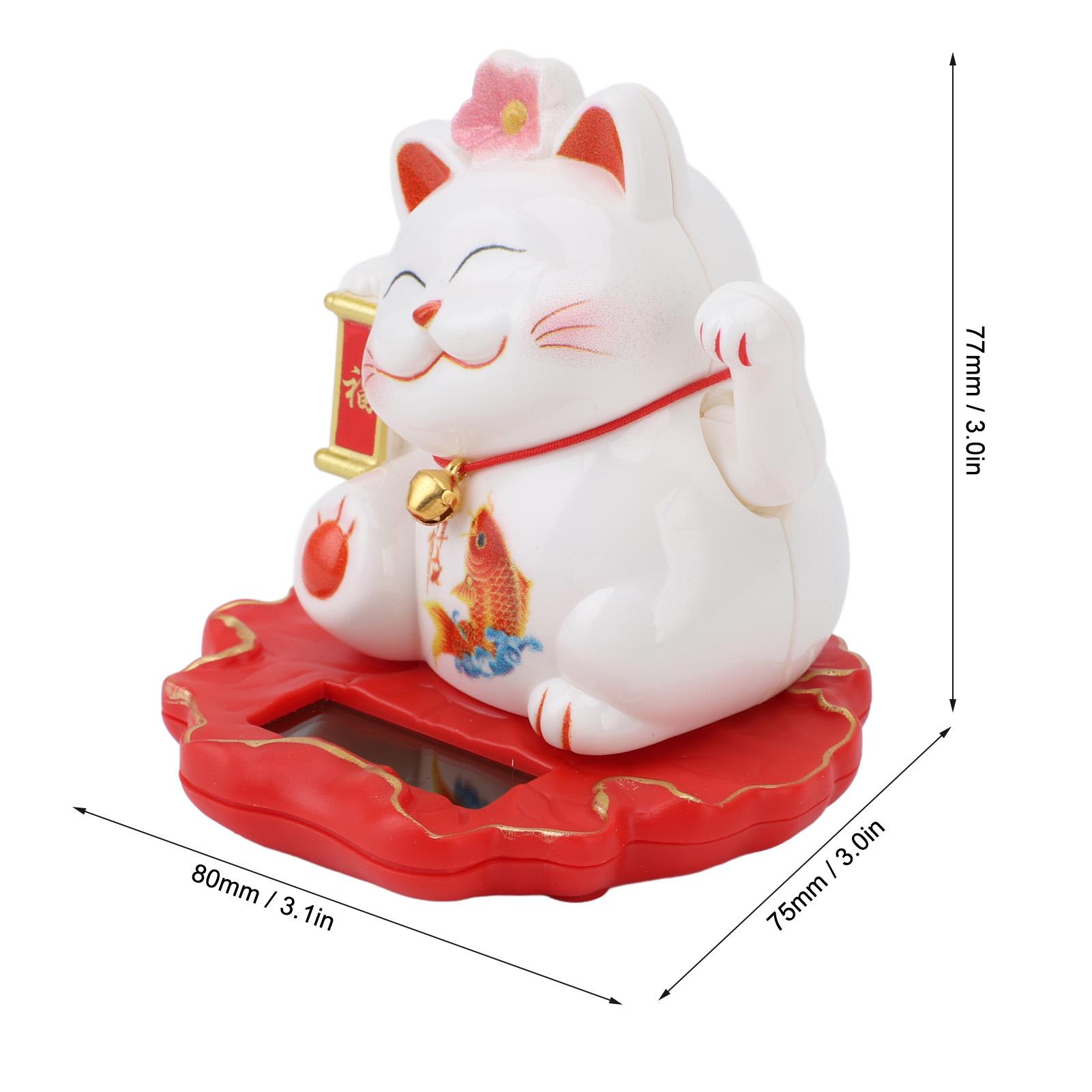 

Машущая лапой Счастливый кот ABS Питание от солнечной энергии Датчик света Яркий Милый Китайский кот удачи для приборной панели автомобиля Ресторан Кафе