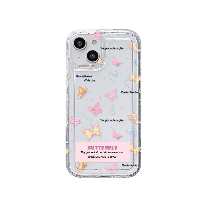 Simple Butterfly Is Suitable for iPhone17ProMax Mobile Phone Case Apple 16Pro Airbag 14/15 Factory 13 Generation