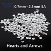 5A Small Size 0.6~2.5mm Cubic Zirconia Gems Beads Round White Cubic Zirconia Stones Round Brilliant Cut Loose CZ Stones