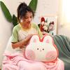 Cute Cartoon 3-in-1 Pillow Blanket: Backrest, Car, Office Nap Essential