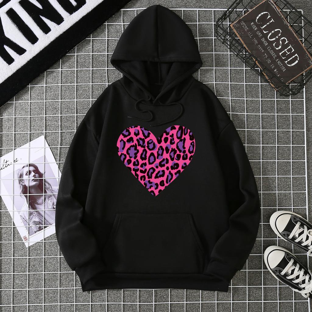 Autumn and winter trend printed sweater women's 2025 new hooded casual jacket women ins large size hoodie