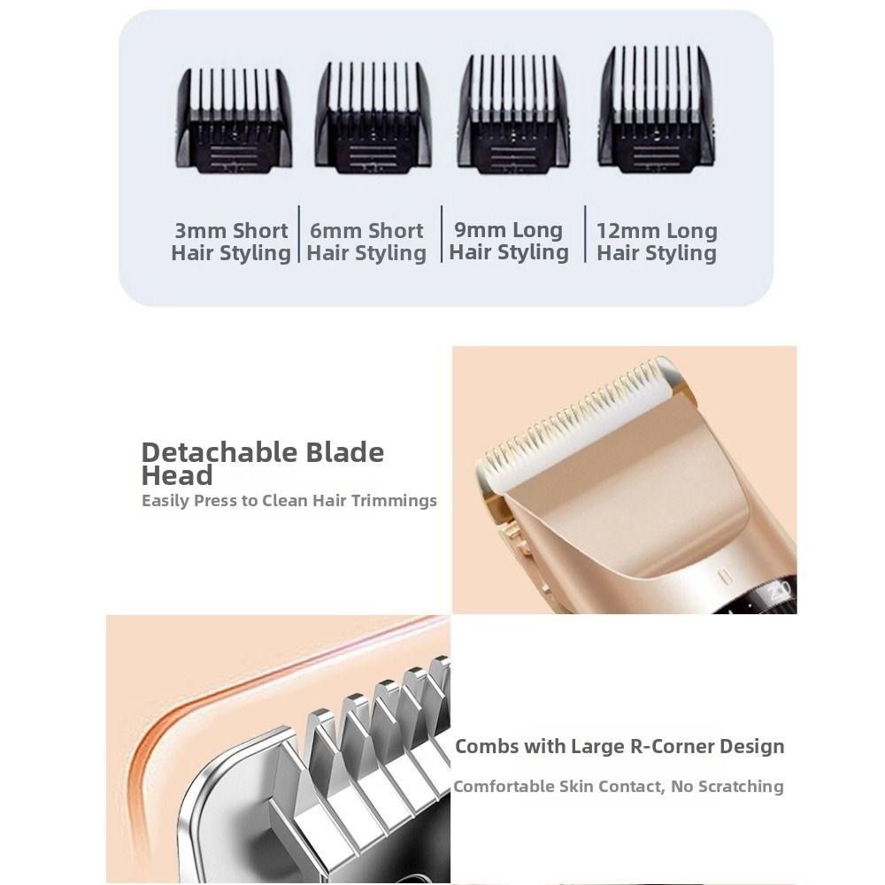 Low Noise Hair Trimmer USB Fast Charge USB Rechargeable Shaver  Beard Trimming