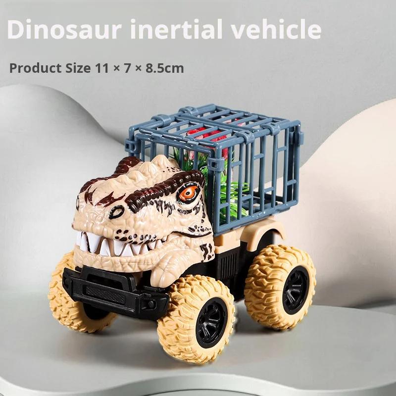 Inertia Dinosaur Truck Toys Car Transport Truck Toys with Dino Figures for Boy Toddlers T-Rex Dinosaur Games Monster Truck Kid