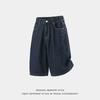 Jeans Casuali Uomo Retro Denim Grezzo Larghi Dritti Sette Punti