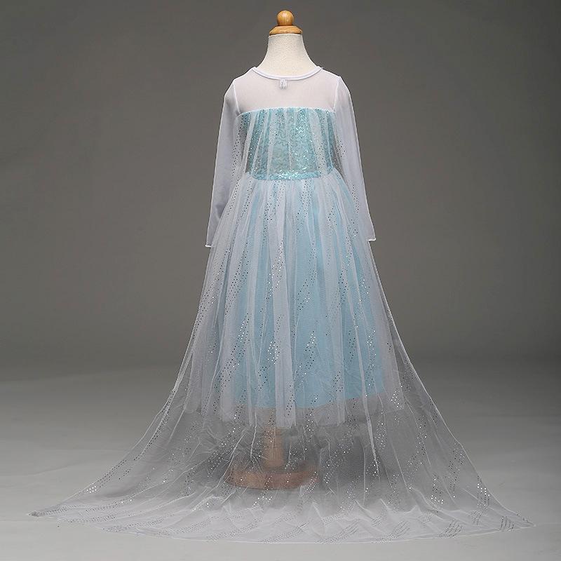 Frysta Tecknat Tryck Mesh Prinsessklänning med Lång Cape - Barnens Uppträdandekostym