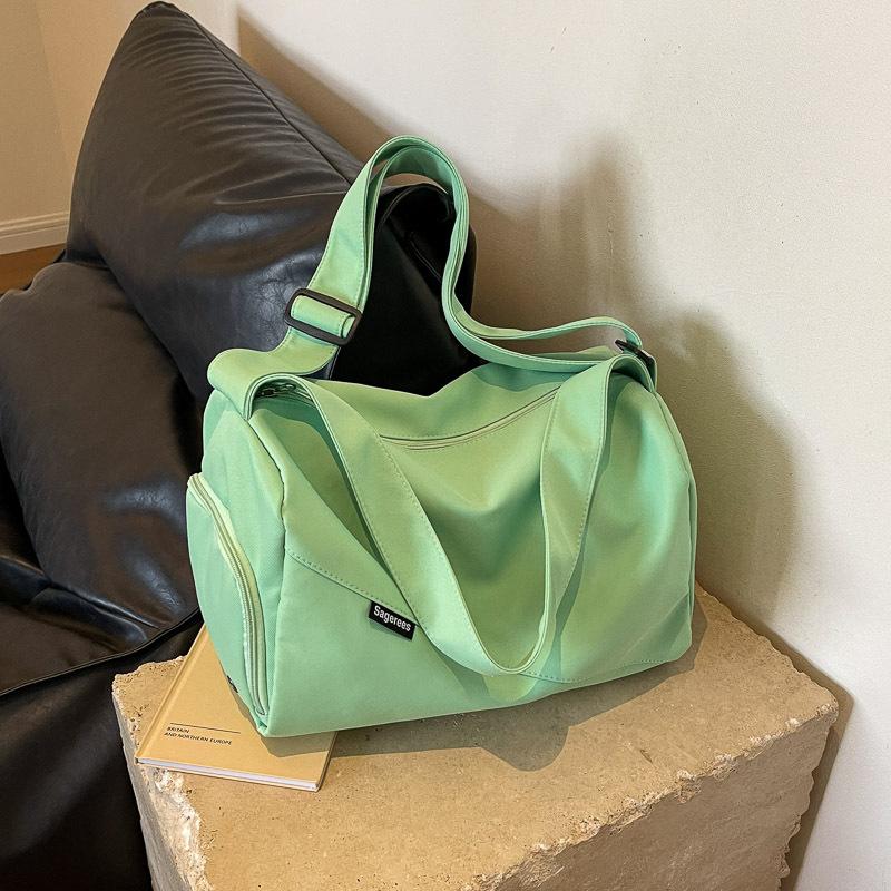 Simple Large Capacity Travel Bag Dry Wet Separate Independent Shoe Warehouse Duffle Bag Solid Color Casual Yoga Sports Gym Bag