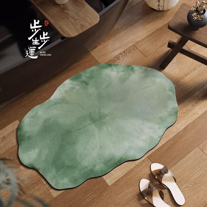 Bathroom Floor Mat Absorbent Quick Drying Foot Mat Shaped Bathroom Door Wear-resistant Carpet