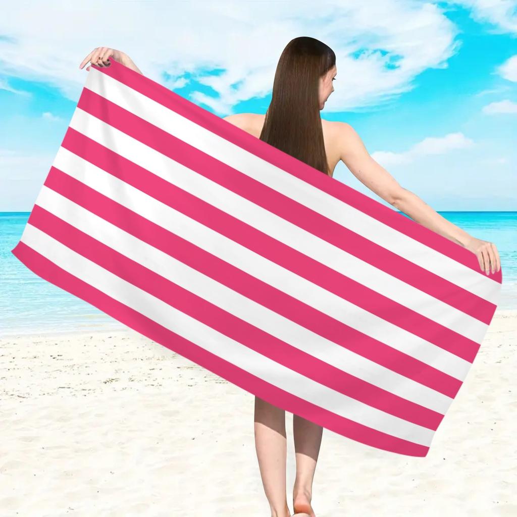 Striped Beach Towel Microfiber Quick-Drying Absorbent Beach Towel Striped Beach Towel