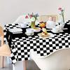 Racing Theme Disposable Tablecloths Black and White Plaid for Parties, Weddings, Birthdays Durable Tablecloth