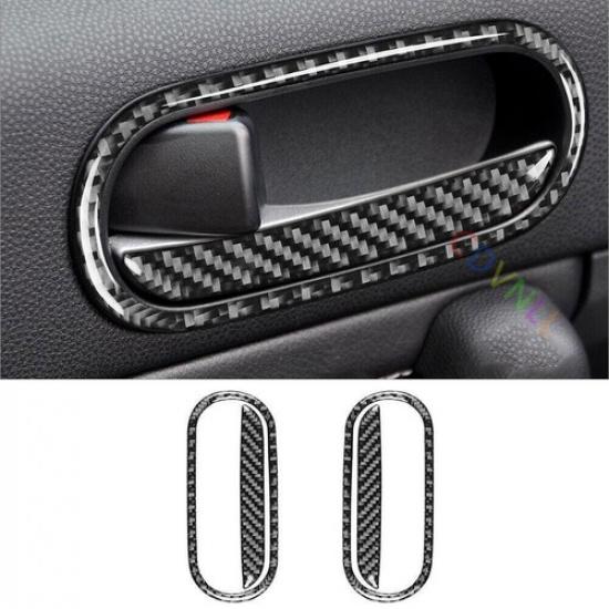 4Pcs Carbon Fiber Door Handle Panel Cover Trim For Mazda MX-5 Miata 2009-2015