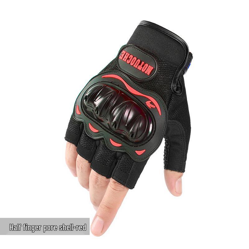 Unisex Four-Season Motorcycle Half-Finger Tactical Gloves - Off-Road, Anti-Slip, Hard Shell Protection