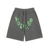 Unisex Streetwear Sparkly Rhinestone Letter Print Short Sleeve Tee Shorts Set Casual Outfit