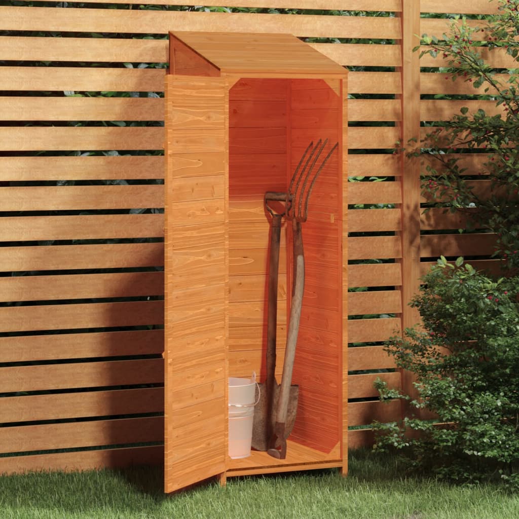 Vidaxl Garden Shed, Brown, 55X52X174.5 Cm, Solid Fir Wood