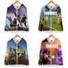 Fortnite Hoodie 3d Print Zipper Sweatshirts Battle Royal Cosplay Costume