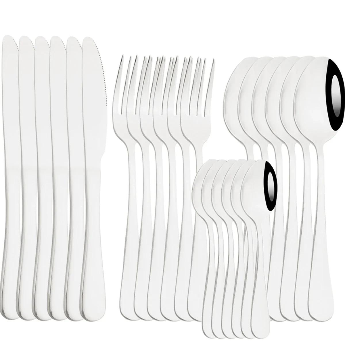 

Набор столовой посуды 24 предмета Набор столовых приборов из нержавеющей стали Нож Вилка Ложка Набор столовых приборов Радужный Можно мыть в посудомоечной машине Набор столовых приборов