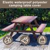 3 Pcs Picnic Table Cover with Bench Covers Elastic Waterproof Polyester Camping Table Cover For Party Picnic Dinner Decoration