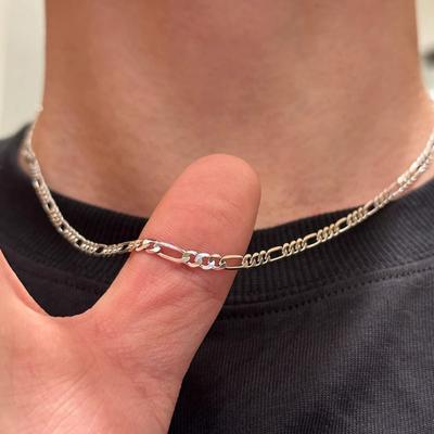 Fine Noble New Arrive Silver 4MM Chain for Men Women Bracelet Necklace Jewelry Set Lady Christma Gifts Charms Wedding