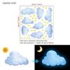 Stars Clouds Glowing Pink Wall Stickers for Kids Girls Room Bedroom Home Decor Glow in the Dark Fluorescent Light Switch Sticker