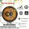 Vintage Bee Metal Wall Art Sign 8x8 Inch Rustic Aluminum Round Bee Decor Farmhouse Kitchen Hanging Plaque
