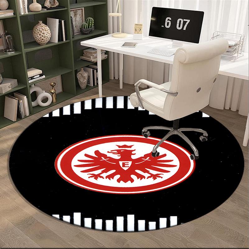 Eintracht Frankfurt Crest Round Rug for Livingroom,Bedroom, Palyroom, Chair Rug, Area rug, Circle Carpet, Fan Christmas gift