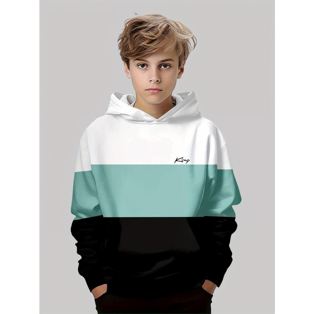 

New Cool Boy Cartoon Tiger 3D Printed Boys Casual Long Sleeve Hoodie, Suitable for Boys Outing in Spring and Autumn 5-6Y