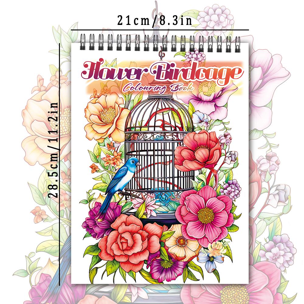 Kolorowanka spiralna - 30 arkuszy kolorowanka dla dorosłych, 11,3 x 8,3 cala, gruby papier 100g, notes do rysowania, prezent na powrót do domu, święta