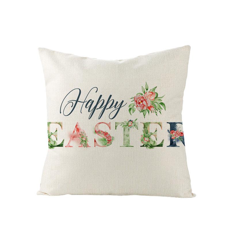 Watercolor Bunny Egg Easter Pillow Cover Nordic Office Sofa Polyester Cushion Cover Home Furnishings