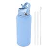1L Sports WATER BOTTLE With Handle And Straw Stainless Steel Large Capacity Vacuum Flasks Drinkware Large Mouth GymThermos CUP