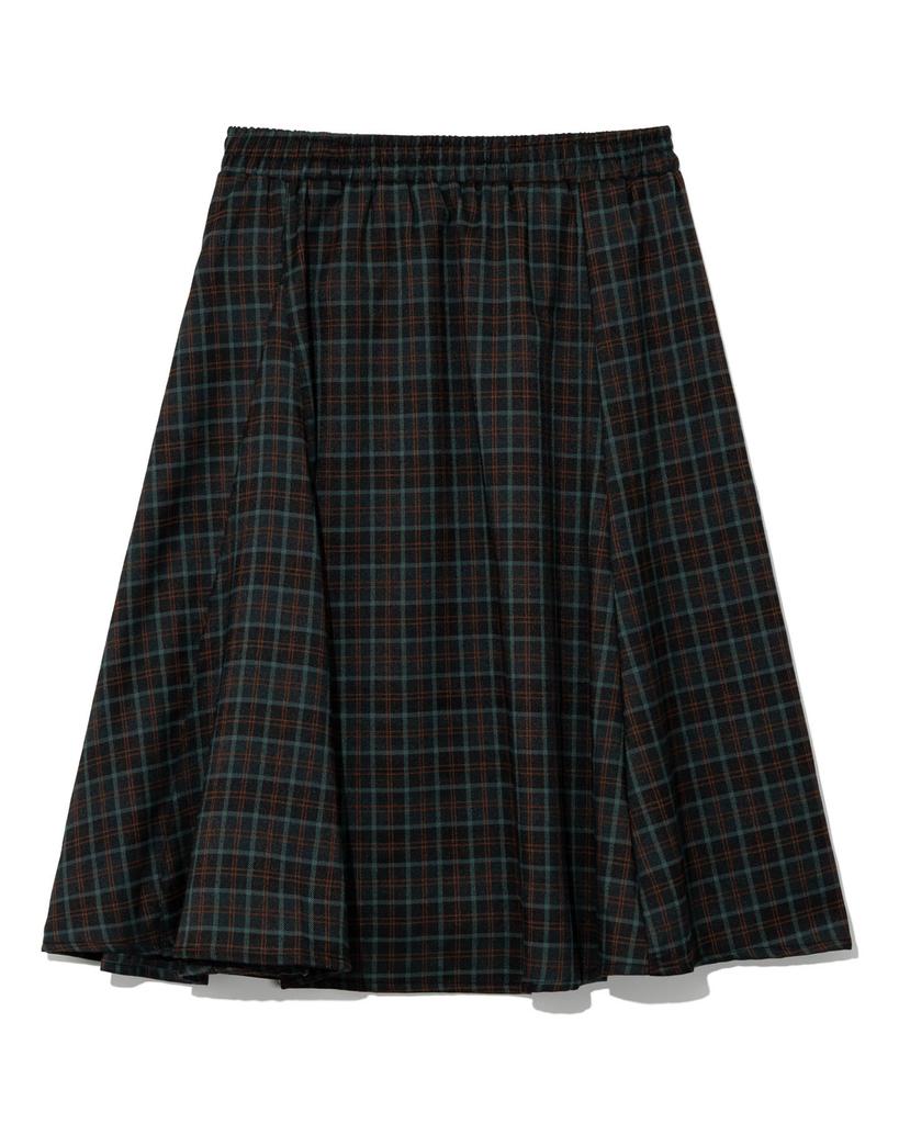 MOAA Checkered Flared Skirt (Green)