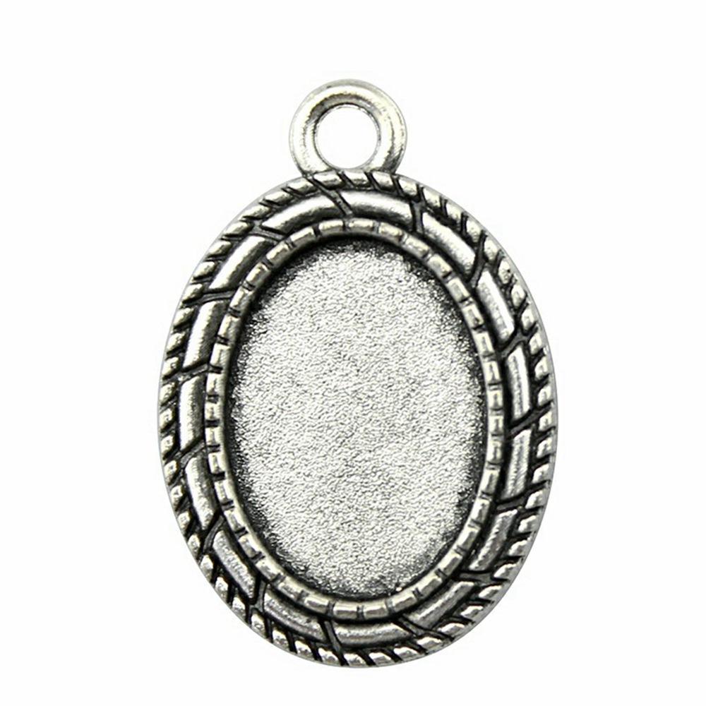 10pcs Fit 13x18mm Oval Glass Cabochon DIY Oval Cameo Cabochon Pendant Base Setting For DIY Jewelry Making