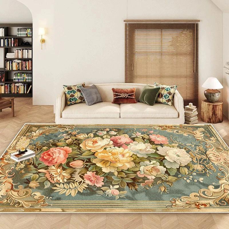 Nordic Style Flower Carpets for Living Room High-grade Floral Decoration Bedroom Large Area Rugs Non-slip Lobby Sofa Area Mats